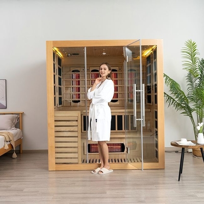 Persona infrarossa di legno solida di sauna 4 del vapore di combinazione dell'interno della cicuta