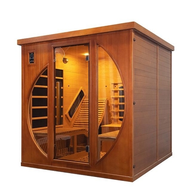 Smatmak 1350W Far Infrared Sauna LED Sauna a colori di legno con vetro temperato trasparente