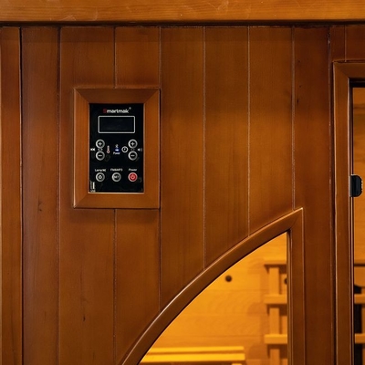 Smatmak 1350W Far Infrared Sauna LED Sauna a colori di legno con vetro temperato trasparente