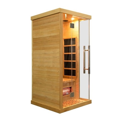 Piccolo di legno di legno solido di lusso della cicuta 1 di sauna infrarossa domestica canadese della persona