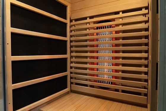 Piccolo di legno di legno solido di lusso della cicuta 1 di sauna infrarossa domestica canadese della persona