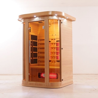 Spettro completo di legno solido di lusso e sauna infrarossa della persona del radiatore 2 del carbonio dell'interno