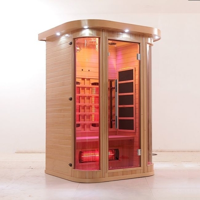 Spettro completo di legno solido di lusso e sauna infrarossa della persona del radiatore 2 del carbonio dell'interno