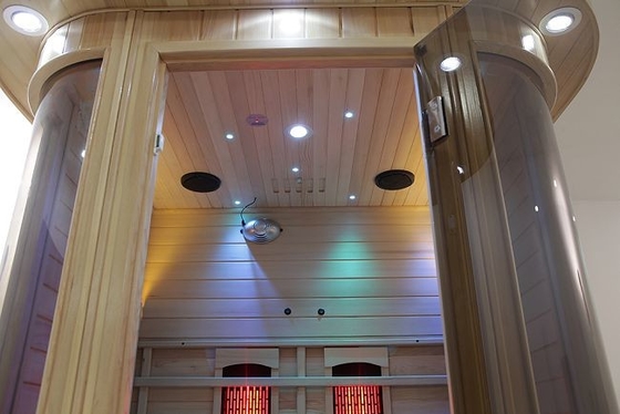 Spettro completo di legno solido di lusso e sauna infrarossa della persona del radiatore 2 del carbonio dell'interno