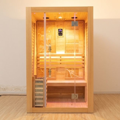 Stanza tradizionale di legno di sauna della persona del vapore 2 della cicuta dell'interno 3KW lussuosa