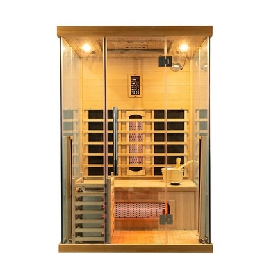 Sauna infrarossa di legno solida di lusso di combinazione del vapore con 3 pareti di vetro temperate