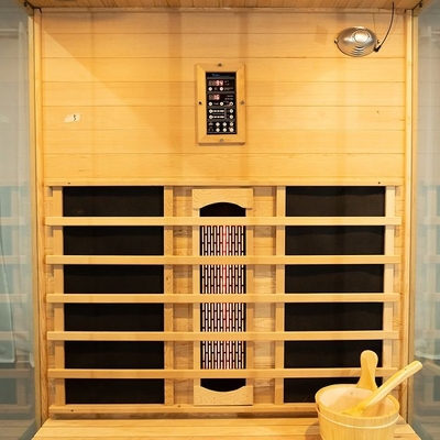 Sauna infrarossa di legno solida di lusso di combinazione del vapore con 3 pareti di vetro temperate