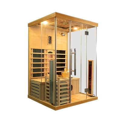 Sauna infrarossa di legno solida di lusso di combinazione del vapore con 3 pareti di vetro temperate