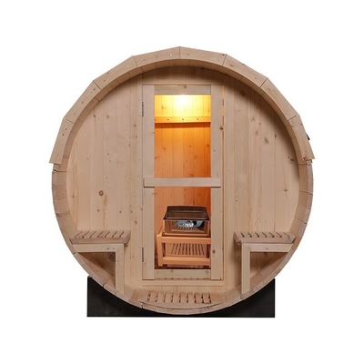 Sauna all'aperto del barilotto del grande vapore tradizionale di legno solido con la stufa 6KW