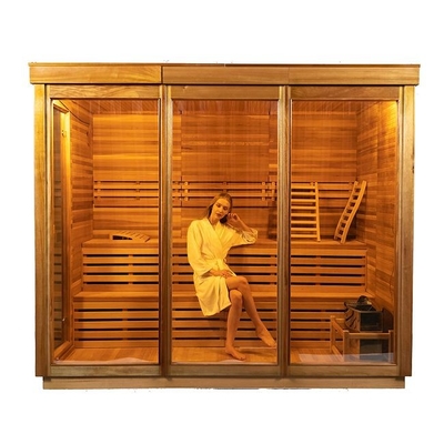 Sauna asciutta all'aperto di legno del ODM &amp; dell'OEM con la cucina elettrica 9KW