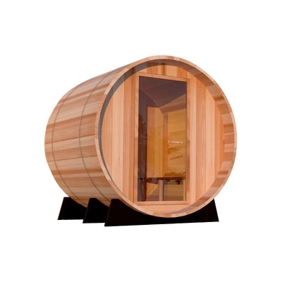 Cedar Wood Barrel Sauna With rosso canadese 8mm ha temperato la porta di vetro 180x240cm