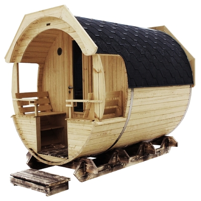 sauna di legno del barilotto della porta di vetro temperata 8mm per il min di 2-8 persone 15-99