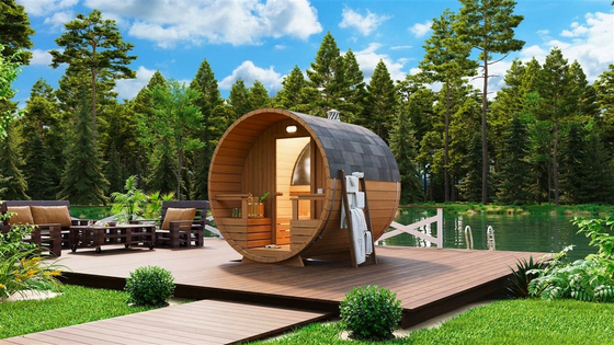 2 - Con di legno/senza di sauna del barilotto di capacità di 8 persone opzione del portico