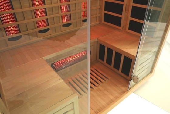 Sauna a infrarossi con pannello di controllo e illuminazione a LED