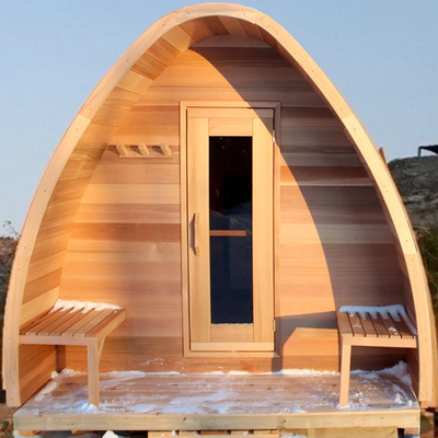 2 - Sauna asciutta all'aperto di legno del cortile della villa di 4 persone con una cucina elettrica di 6 chilowatt