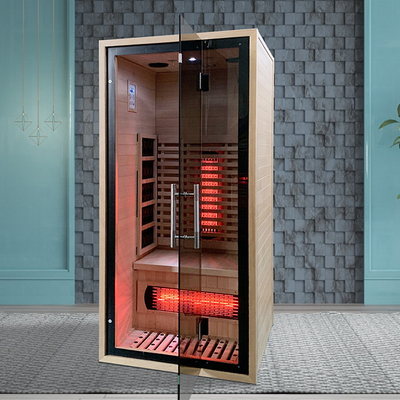 1 sauna infrarossa bassa di FME di dimensione della persona con la porta di vetro temperata 8mm