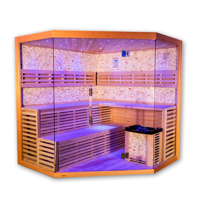 5 - Stanza di sauna a vapore tradizionale della cicuta di lusso di dimensione della persona 8 con il riscaldatore della stufa 6kw