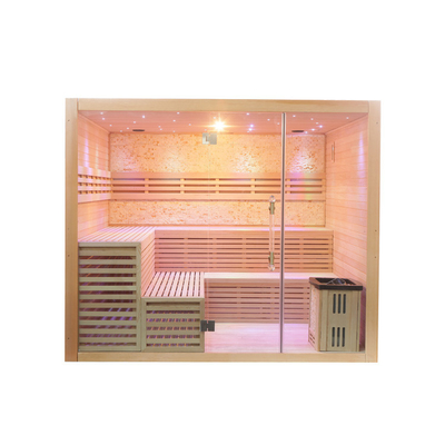 Sauna a vapore tradizionale con pannello di controllo touch screen e generatore di ozono