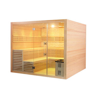 Sauna a vapore tradizionale con pannello di controllo touch screen e generatore di ozono