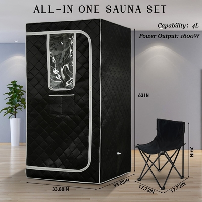 110-120V AC 60Hz Sauna a vapore portatile con finestre trasparenti e panno impermeabile