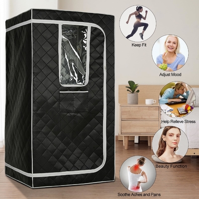 Sauna a vapore portatile a grandezza naturale con controllo del tempo 0 - 99 minuti e finestre trasparenti