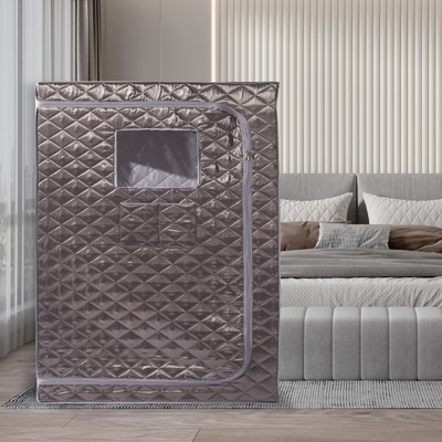 Sauna a vapore portatile grigio a grandezza naturale Sauna a casa con capacità di 4 litri di acqua