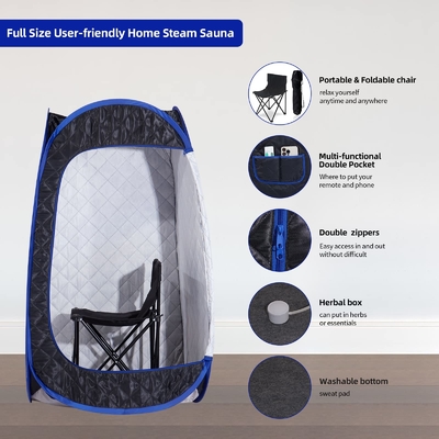 Sauna a vapore portatile pieghevole a grandezza completa per 1 persona