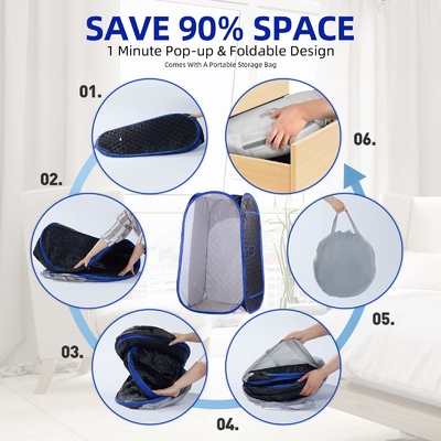 Sauna a vapore portatile pieghevole a grandezza completa per 1 persona