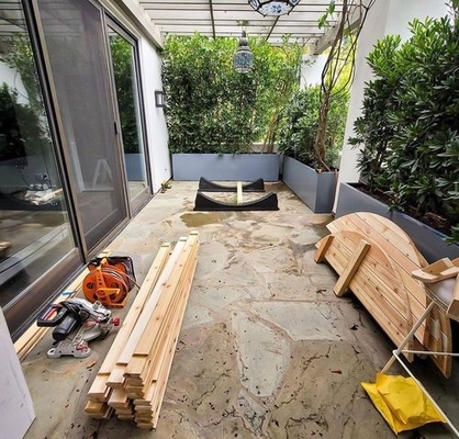 Barrillo esterno in legno di pino canadese Sala tradizionale di sauna a vapore 6000W