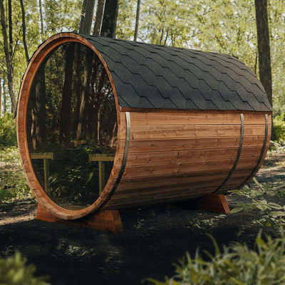 Sauna tradizionale finlandese all'aperto secca a botte Sauna a cedro 4.5KW O 6KW