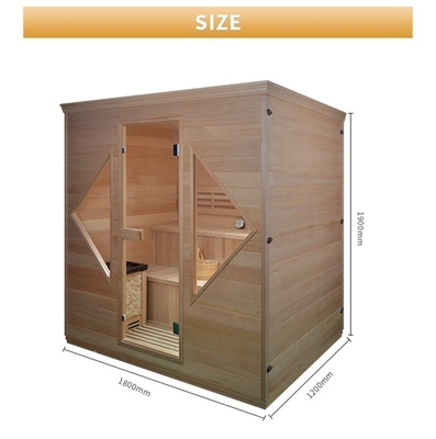 Porta di legno maniglia Sala tradizionale di sauna a vapore per 4 persone al chiuso