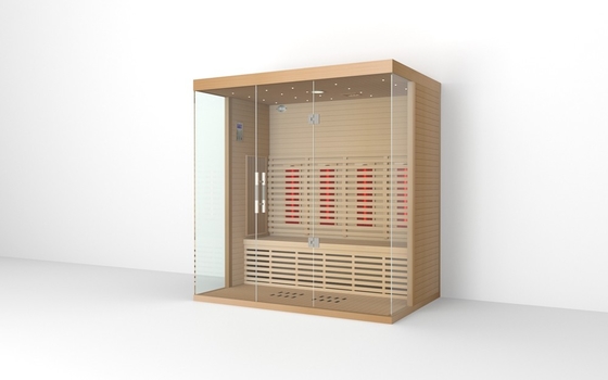 4 persone Quadratura Sala sauna a infrarossi interni Materiale di cedro rosso