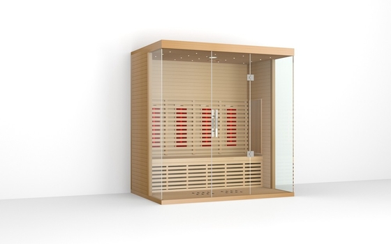 4 persone Quadratura Sala sauna a infrarossi interni Materiale di cedro rosso