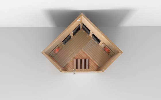 Sauna a vapore in legno, angolo interno, infrarosso, camera di sauna, cicuta, materiale di cedro rosso