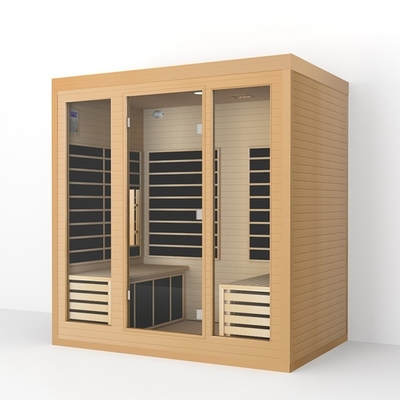 ODM OEM Legno Massello Grande Sauna Infrarosso Lontano Per 4 Persone