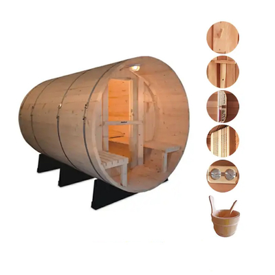 Sauna esterna in legno di cedro rosso canadese Sauna a vapore con stufa a legna