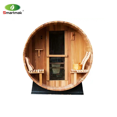 Sauna esterna in legno di cedro rosso canadese Sauna a vapore con stufa a legna