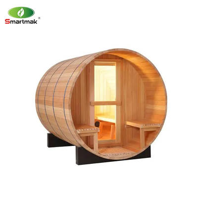 Sauna esterna in legno di cedro rosso canadese Sauna a vapore con stufa a legna