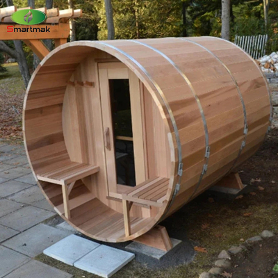 Sala sauna esterna in legno a botte Sauna in legno massello per uso in giardino
