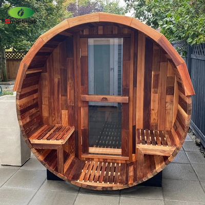 Sala sauna esterna in legno a botte Sauna in legno massello per uso in giardino