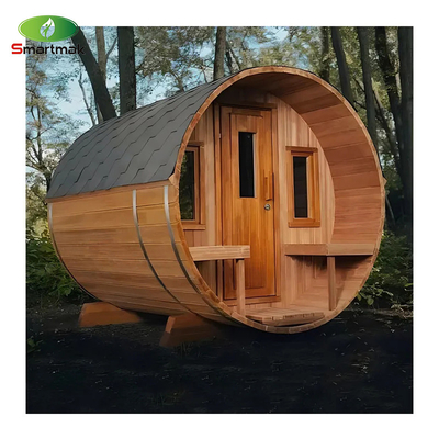 Sala sauna esterna in legno a botte Sauna in legno massello per uso in giardino