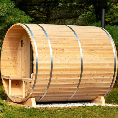 Sauna a botte di legno di cedro rosso Sauna a vapore bagnata Sala tradizionale di legno