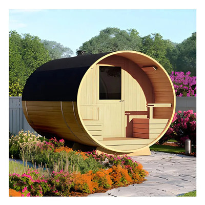 Sauna a botte di legno di cedro rosso Sauna a vapore bagnata Sala tradizionale di legno