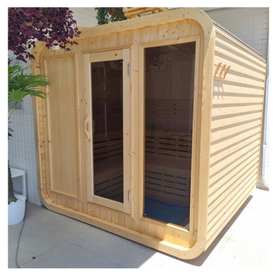 Sauna esterna secca 6-8 Persone Sauna esterna a vapore a cubo di legno di cedro rosso canadese puro