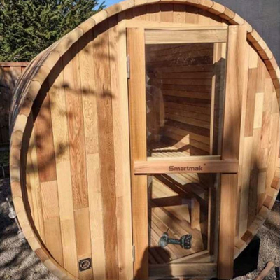 Legno asciutto a vapore tradizionale a botte di cedro Sala sauna all'aperto botte a legno