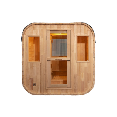 Luxury 5-6 Persone Porta di vetro piena Sauna esterna secca con sistema musicale Bluetooth