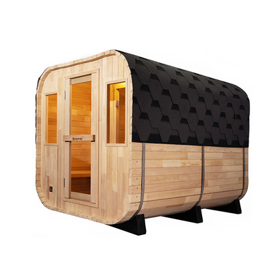 Luxury 5-6 Persone Porta di vetro piena Sauna esterna secca con sistema musicale Bluetooth