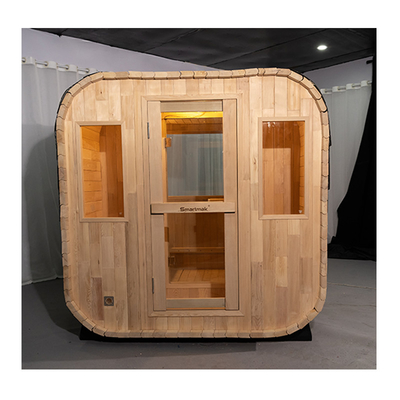 Luxury 5-6 Persone Porta di vetro piena Sauna esterna secca con sistema musicale Bluetooth