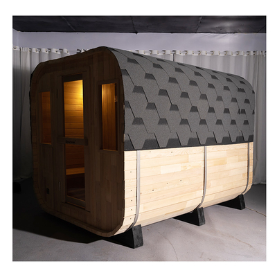 Luxury 5-6 Persone Porta di vetro piena Sauna esterna secca con sistema musicale Bluetooth