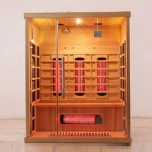 Sauna a infrarossi con pannello di controllo e illuminazione a LED